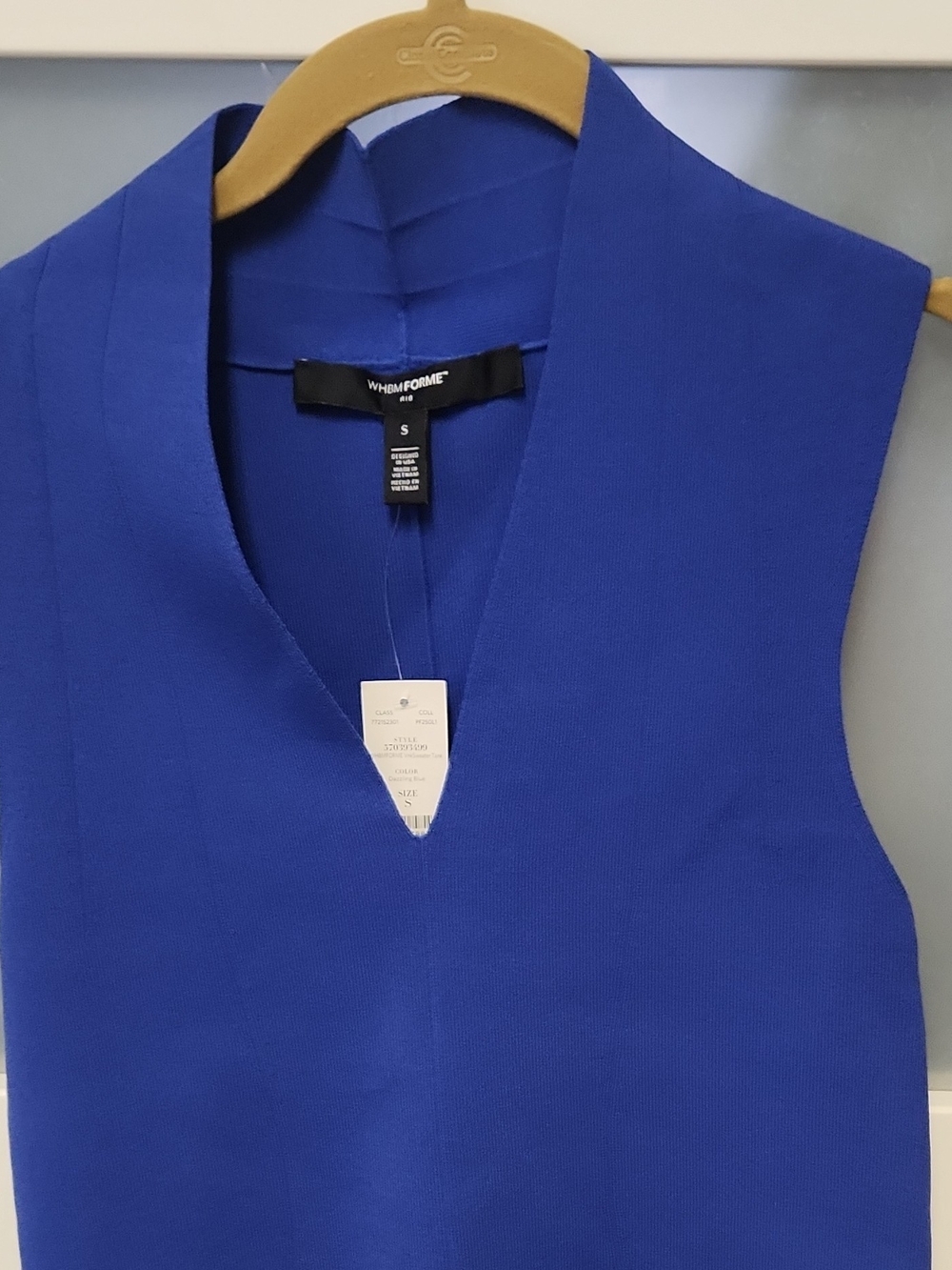 White House Black Market Royal Blue V-Neck Sleeveless Tank